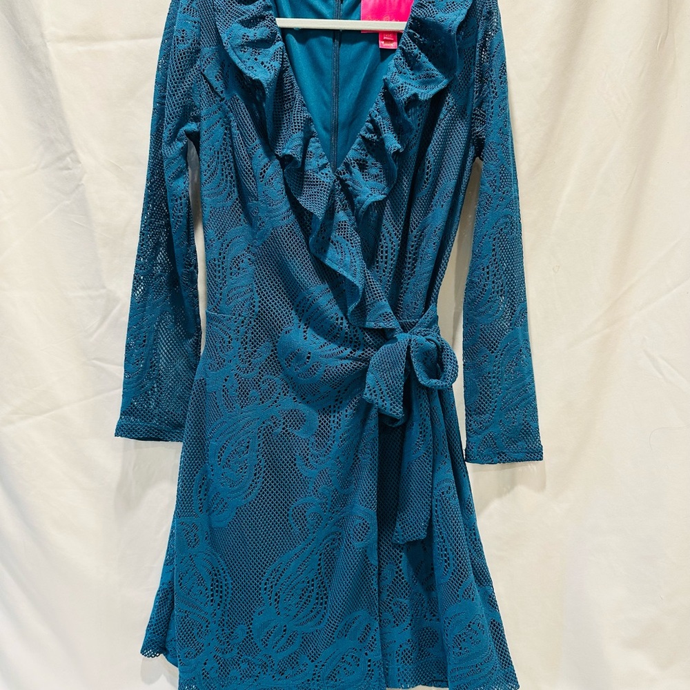 Lilly Pulitzer Teal Lace Detail Romper/Dress